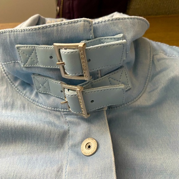 PARASUCO Baby Blue faux leather Jacket M $120 - Picture 5 of 10